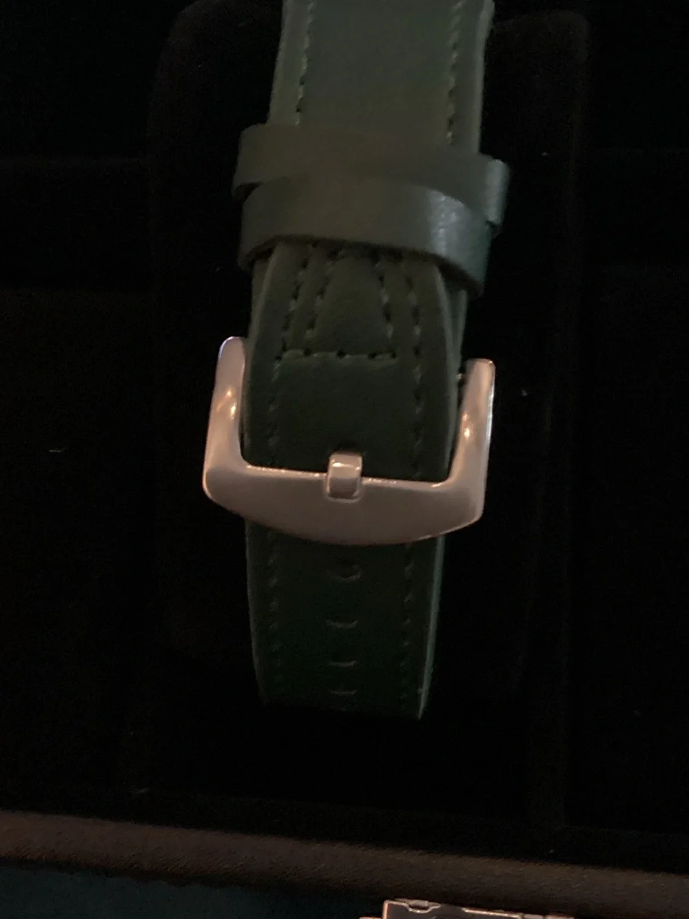 Raglan Men's Green Leather Strap Sport Chronograph Watch